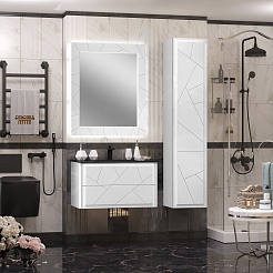 Opadiris Мебель для ванной Луиджи 90 подвесная белая матовая/антрацит – фотография-3